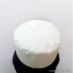 Off White Cotton Woven AKA Junaid Jamshed [Cloth Contrasting] Prayer Cap / Kufi CHM-61